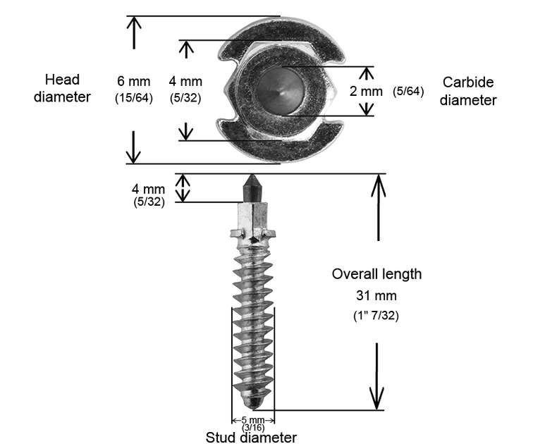 iGrip 1 1/4 inch 32 mm R Shoulder Wheel Studs | Big Rock Mountain